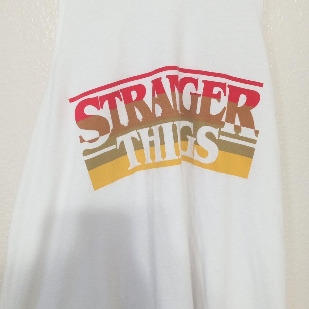 Stranger Things Graphic Casual white Tank Top nostalgic Women's Large - Picture 4 of 6